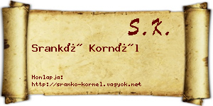 Srankó Kornél névjegykártya