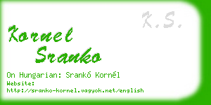 kornel sranko business card