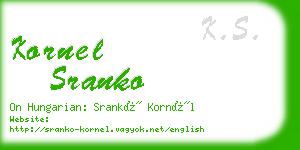 kornel sranko business card